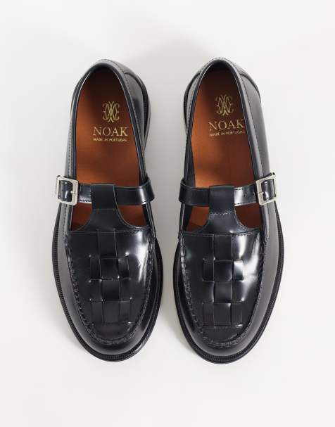 NOAK scarpe made in Portugal con tomaia intrecciata in pelle nera - view 1