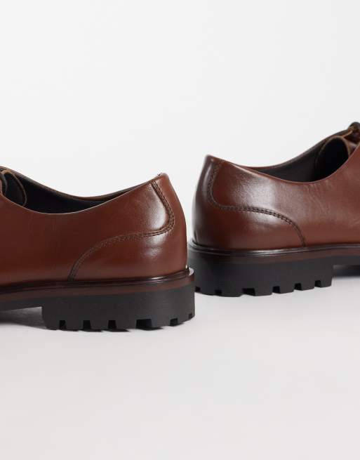 NOAK scarpe stringate stile derby con suola carrarmato in pelle marrone, prodotte in Portogallo, 4 di 4