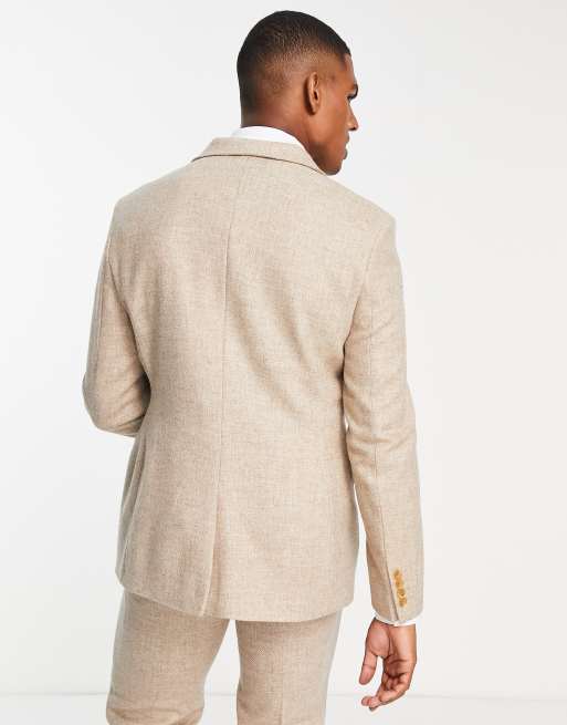 Noak – Schmal geschnittene Anzugjacke aus British-Tweed in Stein, 2 von 4