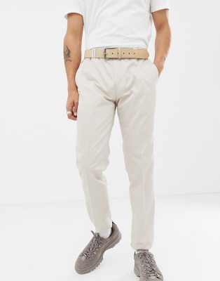 Noak skinny fit suit pants in stone