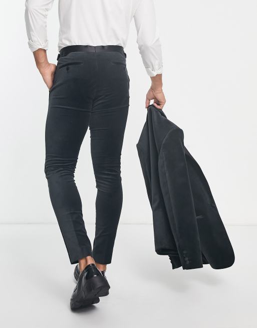 Black velvet skinny on sale pants