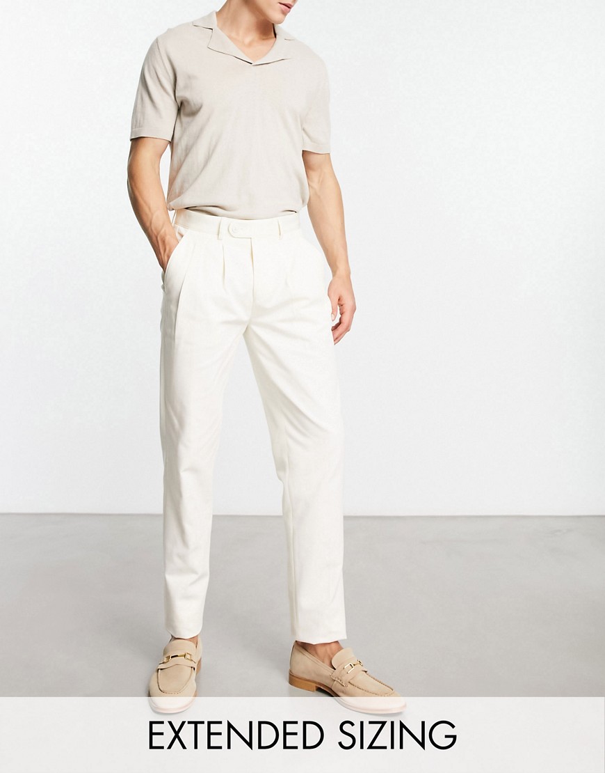 Noak slim premium cotton twill chino pants in off-white