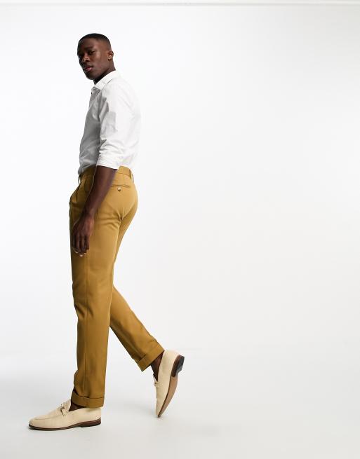 Slim Fit Cotton Twill Pants - Brown - Men