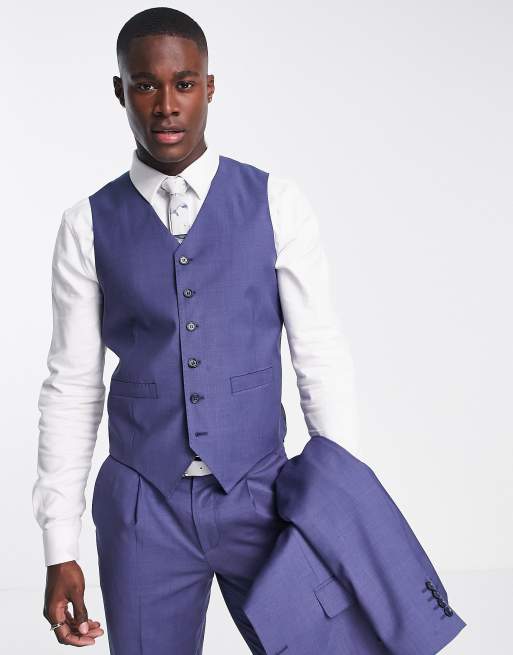 Blue wool outlet waistcoat