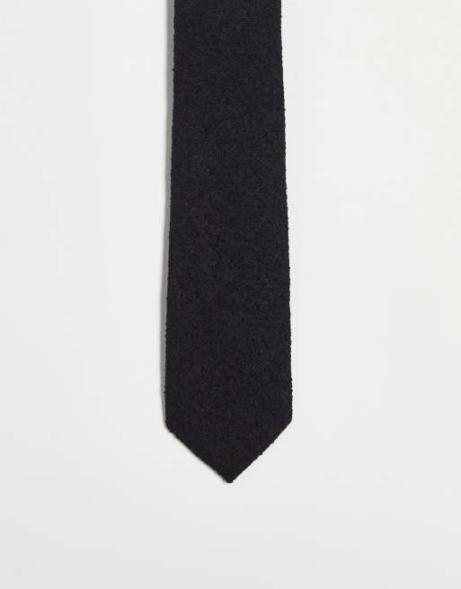 Noak slim tie in black texture