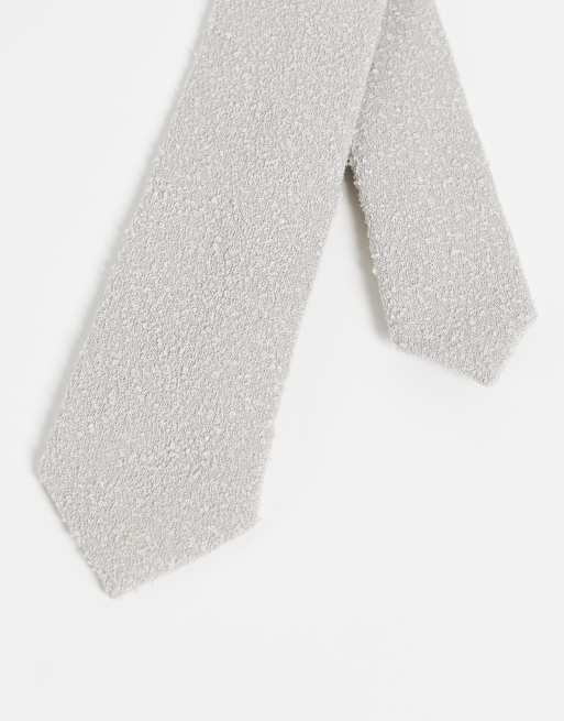Noak slim tie in gray texture