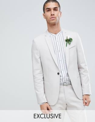 Noak slim wedding suit jacket-Grey