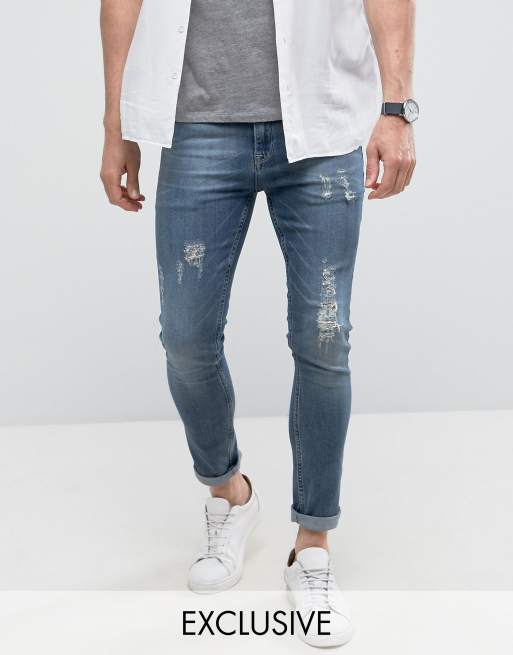 Noak Super Skinny Jeans In Mid Wash Blue | ASOS