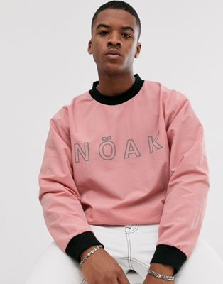 Noak – Teknisk vävd sweatshirt med reflexlogga-Rosa