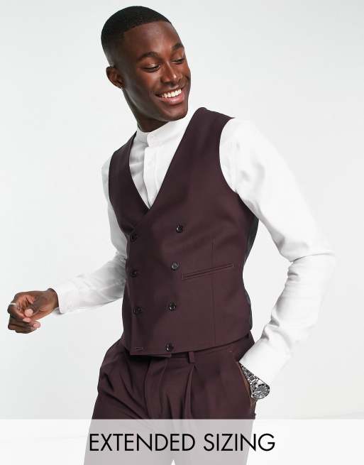 V neck double on sale breasted belt design waistcoat