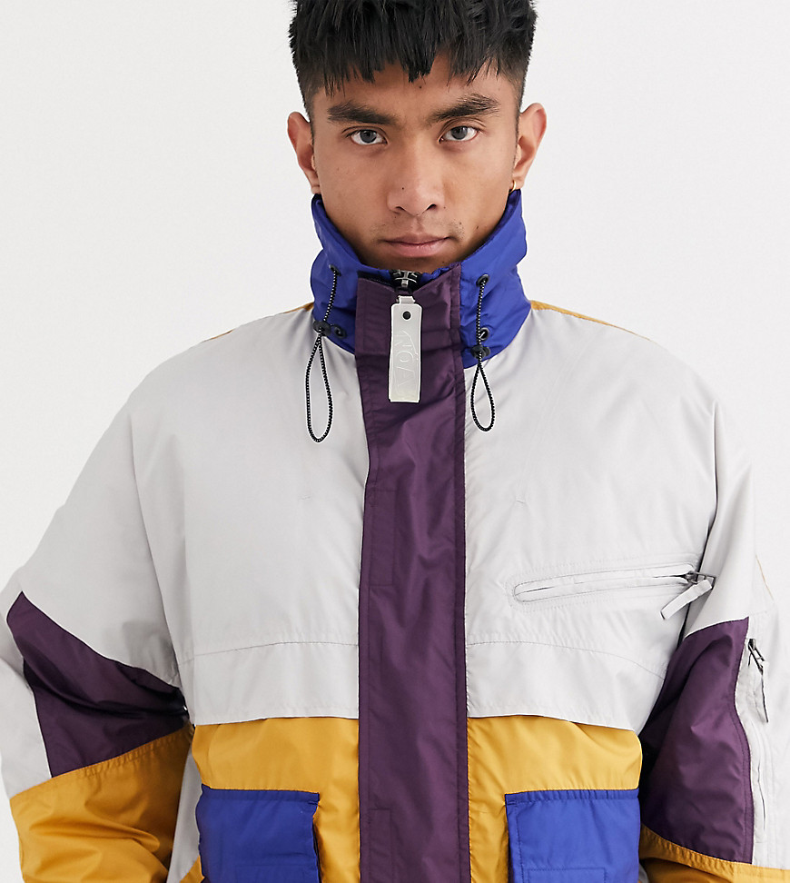Noak wadded multi pocket jacket-Purple