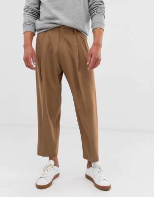 camel suit trousers