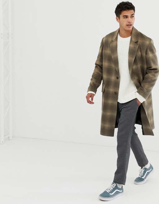 Noak wool overcoat in camel check | ASOS