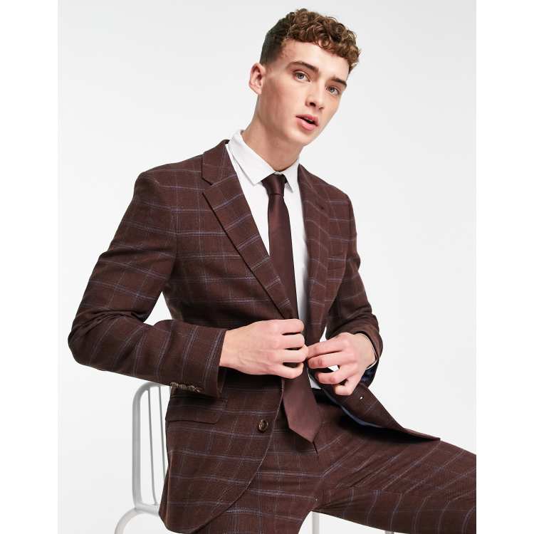 Zacharry - Burgundy Marle - Soft Tailored Slim Knit Suit Jacket, Suit  Jackets