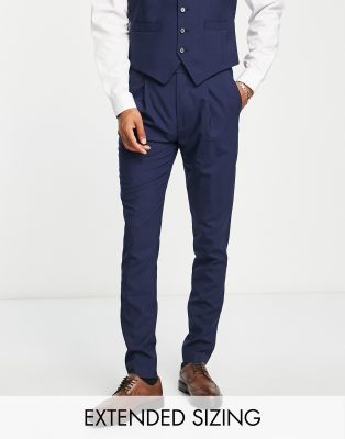 NOAK PREMIUM WOOL-RICH SKINNY SUIT PANTS IN NAVY