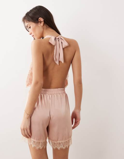 Noblesse Oblige Luna satin lace teddy in baby pink, 2 of 4