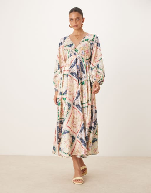 Nobody's Child - Ace - Vestito al polpaccio con stampa stile foulard bohémien aperto dietro