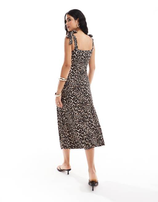 Nobody s Child Adrain cami midi dress in leopard print
