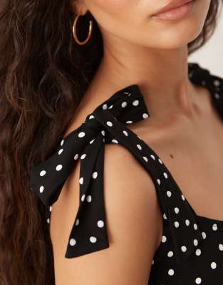 Nobody's Child Adrian Tie Shoulder Midi Dress In Black