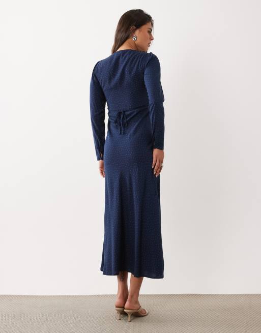 Nobody's Child Aida lace detail plunge neck bias midi dress in