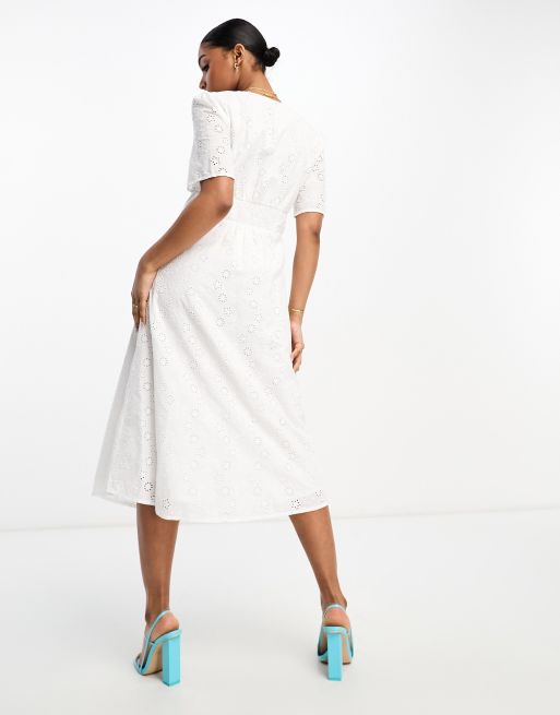 Nobody's Child Alexa broderie midi dress in ivory, 2 of 4
