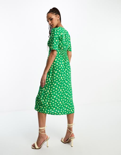 Never Fully Dressed Broderie Cotton Poplin Midaxi Dress In Green