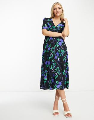 Nobody's Child Alexa Midi Dress In Blue Floral