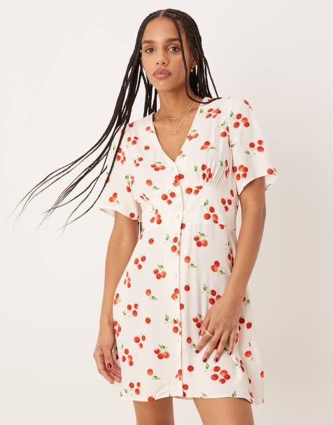 Nobody's Child Alexa mini dress in white tomato print - view 1