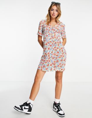 Nobody's Child – Alexa – Minikleid in Rot mit Knopfleiste