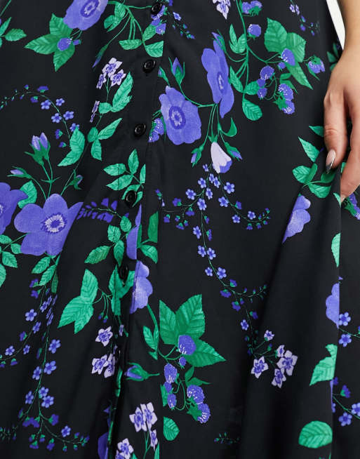 Nobody's Child - Alexa - Vestito midi blu a fiori, 3 di 4