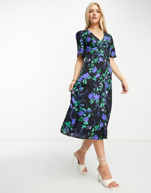 Nobody's Child - Alexa - Vestito midi blu a fiori, 4 di 4
