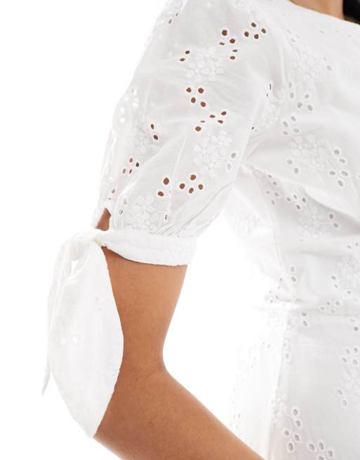 Nobody's Child Alexis broderie midi dress in white, 2 of 4