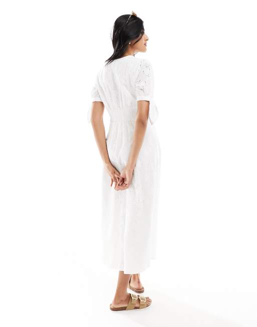 Nobody's Child Alexis broderie midi dress in white, 4 of 4