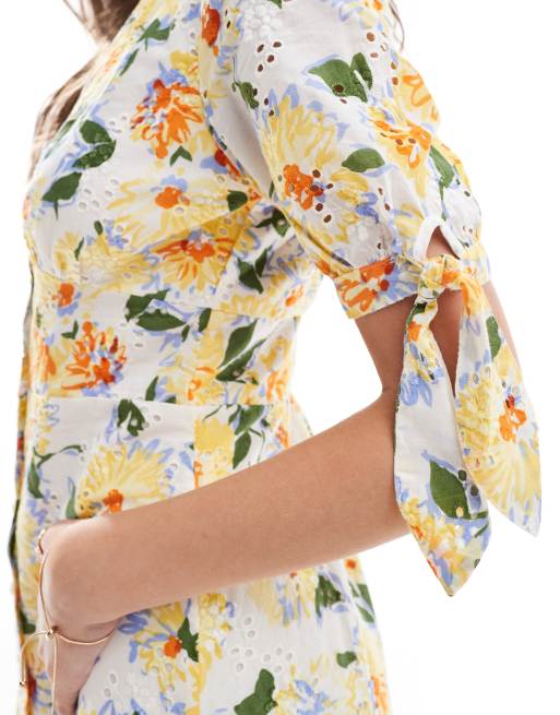 Nobody's Child Alexis midi dress in yellow bloom, 4 of 4