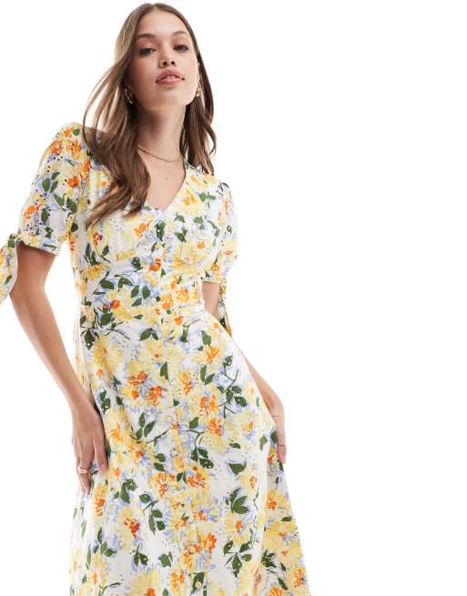 Nobody's Child - Alexis - Robe mi-longue à fleurs - Jaune, 2 de 4