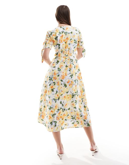 Nobody's Child - Alexis - Robe mi-longue à fleurs - Jaune, 3 de 4