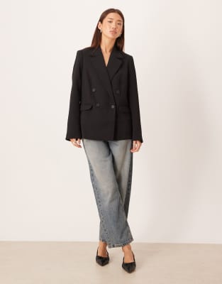 Nobody's Child Alicia Double Breasted Blazer In Black