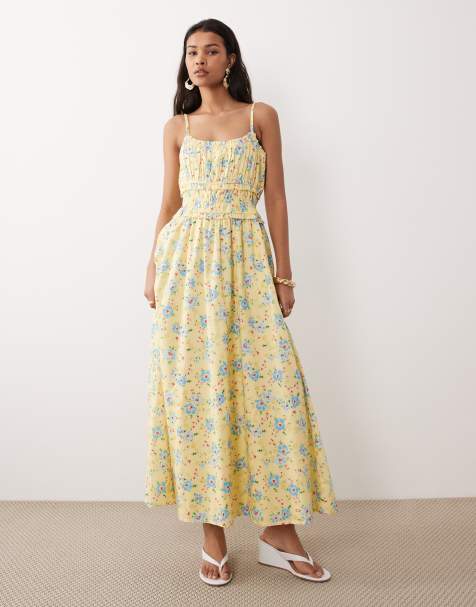 Nobody's Child Alina midaxi dress in lemon print - view 1