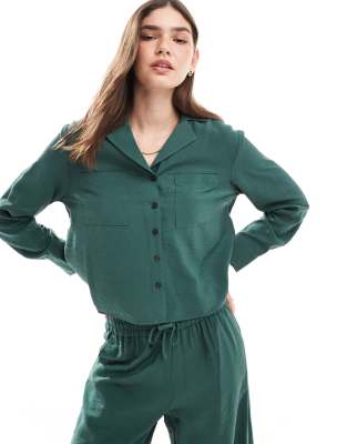 Nobody's Child Alma shirt co-ord in green | ASOS