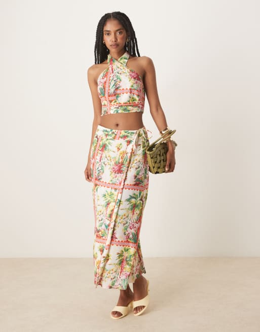 Nobody's Child Amazon halter neck crop top in multi (part of a set), 2 of 4
