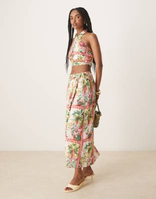 Amazon wrap midaxi skirt in multi - part of a set