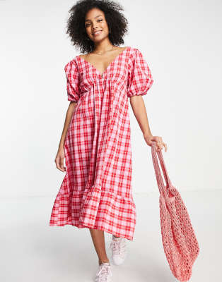 midi checkered dress