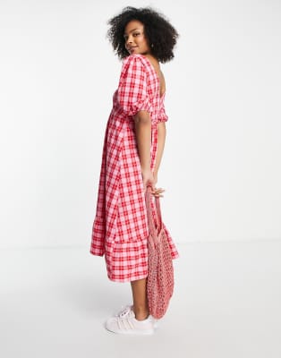 midi checkered dress