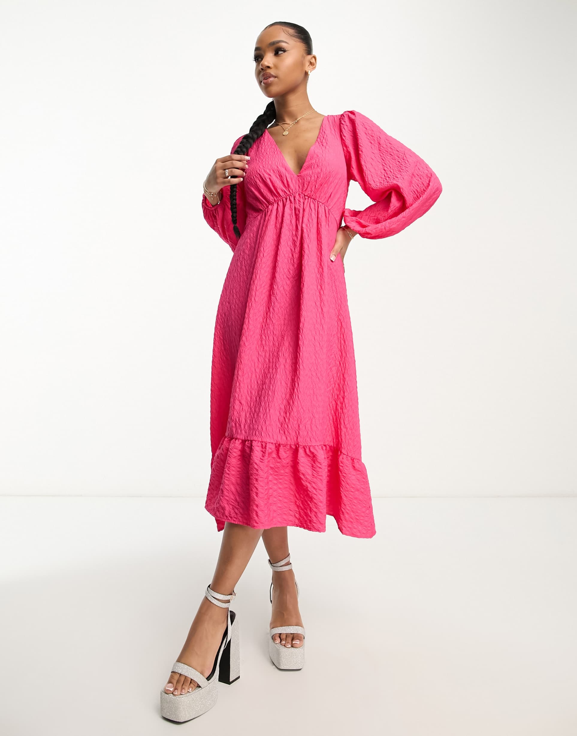 nobody's child ammie midi dress in pink