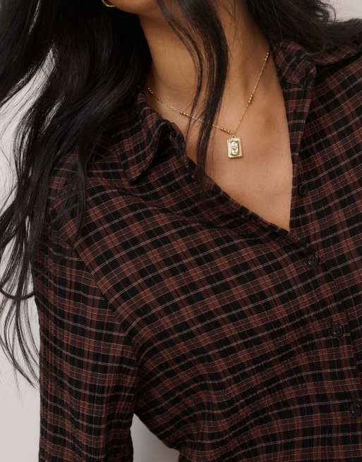 Nobody's Child And check shirt in brown, 3 of 6