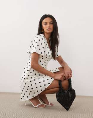 Nobody's Child Andie Button Down Short Sleeve Mini Dress In White