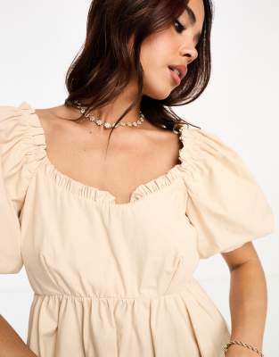 ワンピース Bubble Sleeve Mini Dress / Beige 204938816-3