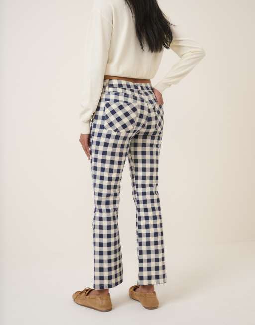 Nobody's Child Angel stretch denim kick flare cropped jeans in black gingham, 5 of 5