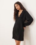 [Nobody's Child] Nobody's Child Angela lace trim mini dress in black 8 Black