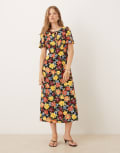 [Nobody's Child] Nobody's Child Anna flutter sleeve midi dress in bright floral-Multi 12 Bright Floral
